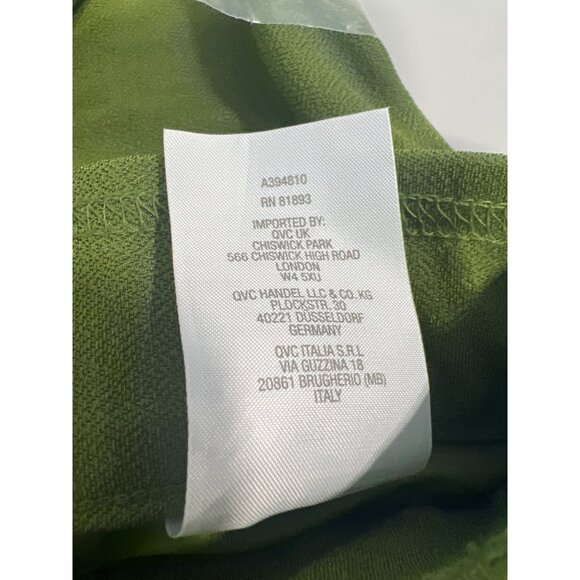 Isaac Mizrahi Live Regular Pebble Knit Wide Leg Pant Women Size Medium Thyme NEW - Picture 6 of 7